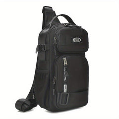 Men's Sling Bag Chest Bag with Water Bottle Position Single Shoulder Bag