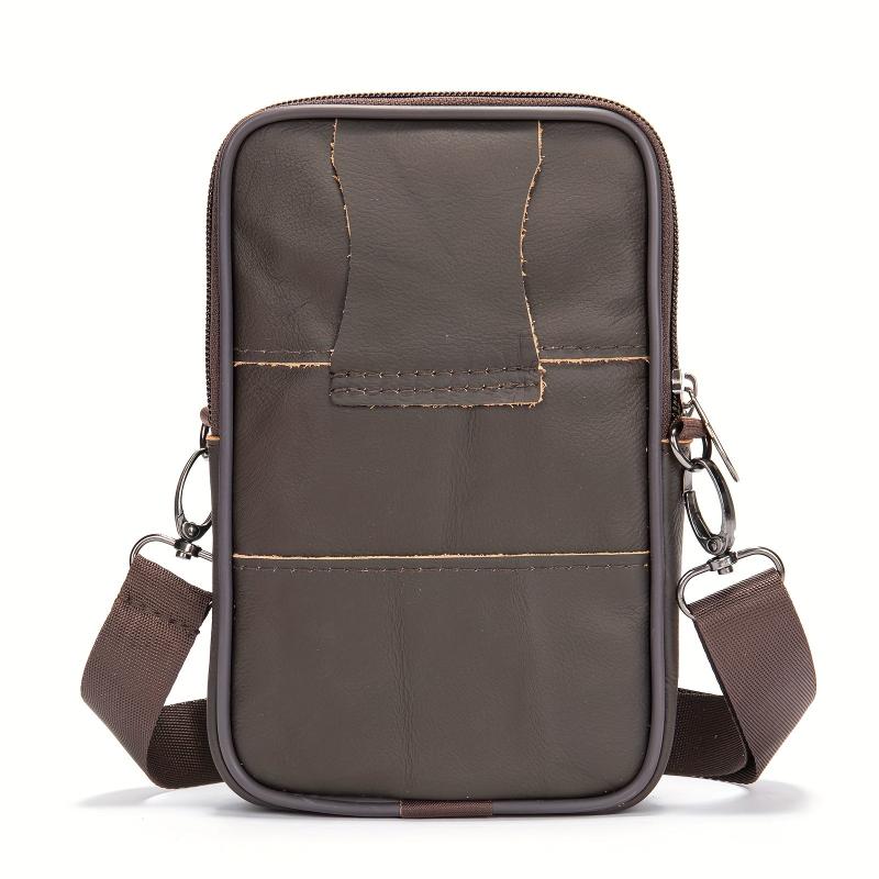Men's Leather Crossbody Pouch Casual Shoulder Bag