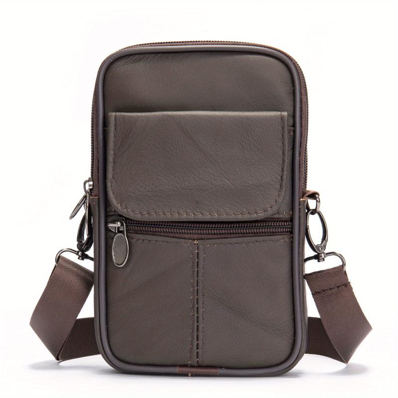 Men's Leather Crossbody Pouch Casual Shoulder Bag