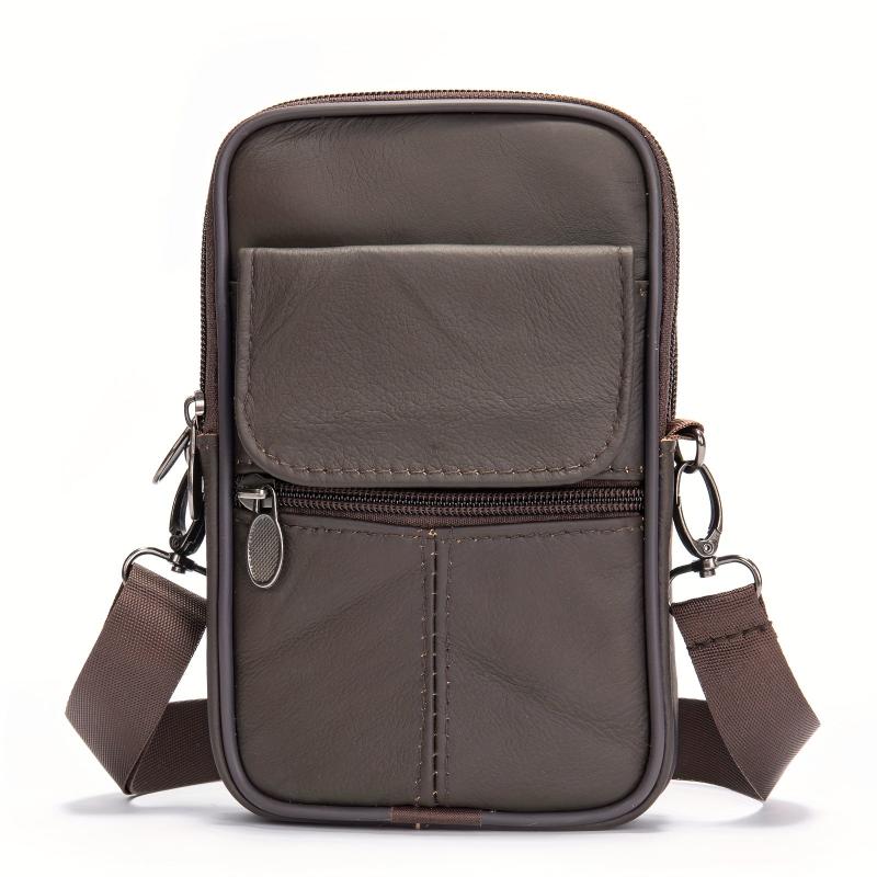 Men's Leather Crossbody Pouch Casual Shoulder Bag
