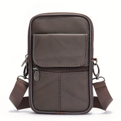 Men's Leather Crossbody Pouch Casual Shoulder Bag