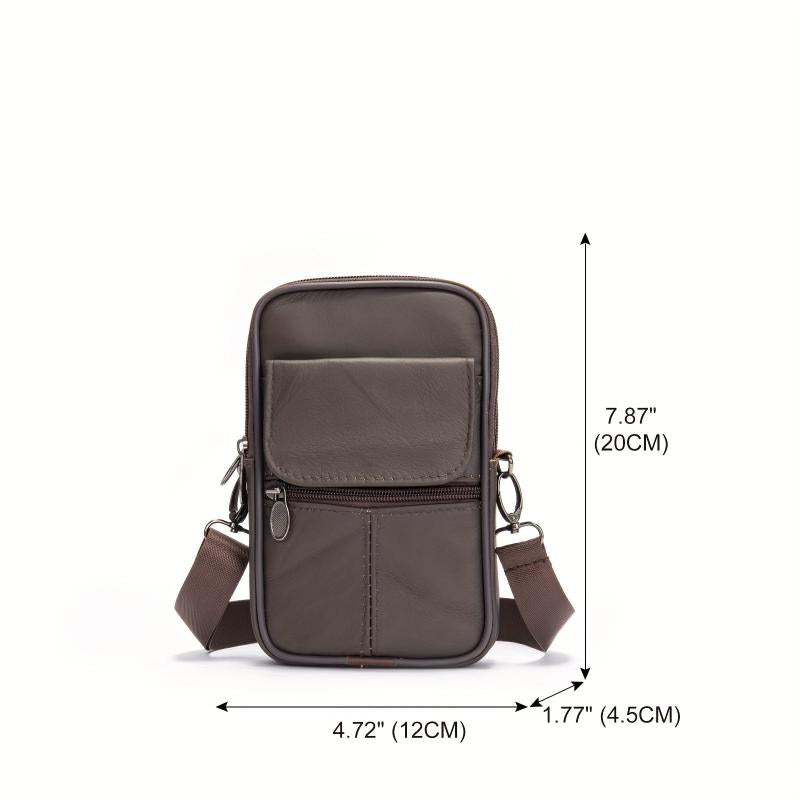 Men's Leather Crossbody Pouch Casual Shoulder Bag