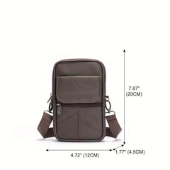 Men's Leather Crossbody Pouch Casual Shoulder Bag