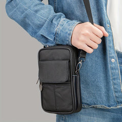 Men's Leather Crossbody Pouch Casual Shoulder Bag