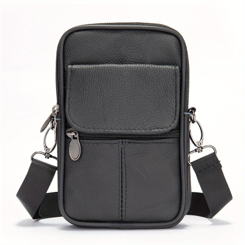 Men's Leather Crossbody Pouch Casual Shoulder Bag
