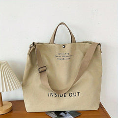 Casual Shoulder Bag Letter Print Handbag With Adjustable Strap