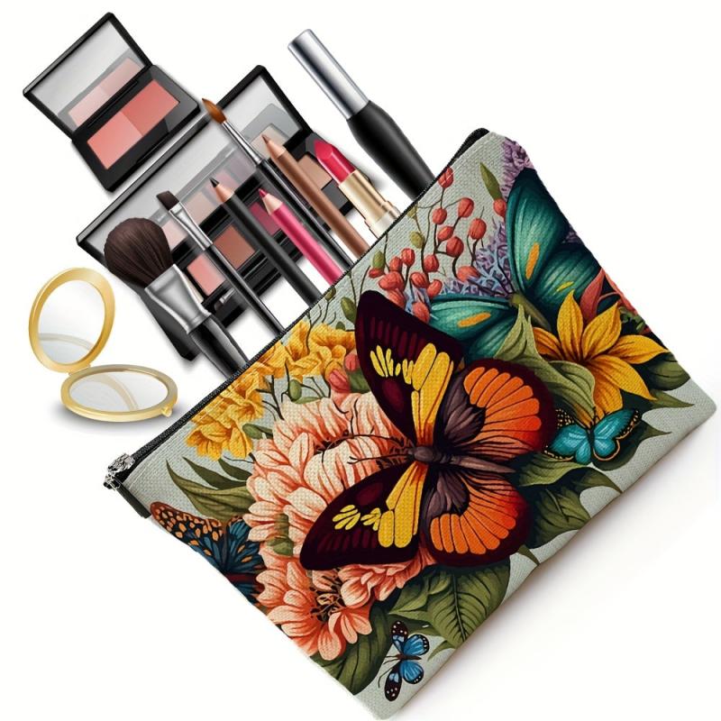 Travel Makeup Bag Cosmetic Bag Small Pouch Butterfly Print Gift For Women