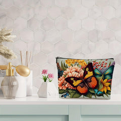 Travel Makeup Bag Cosmetic Bag Small Pouch Butterfly Print Gift For Women