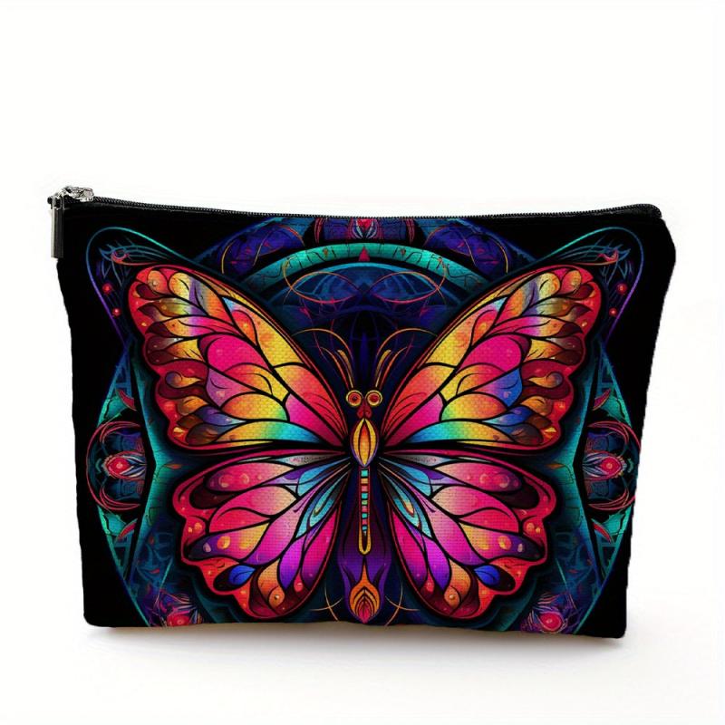 Travel Makeup Bag Cosmetic Bag Small Pouch Butterfly Print Gift For Women