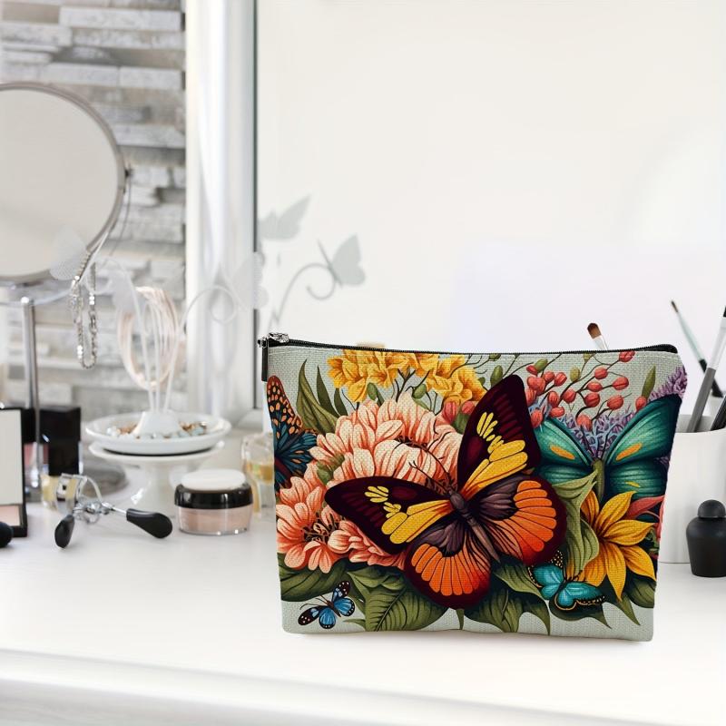 Travel Makeup Bag Cosmetic Bag Small Pouch Butterfly Print Gift For Women