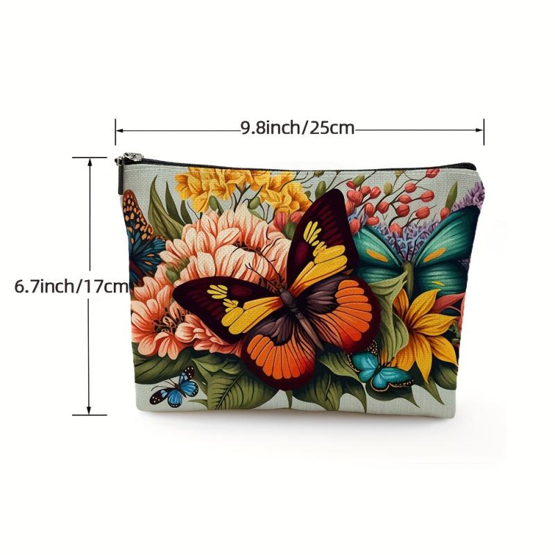 Travel Makeup Bag Cosmetic Bag Small Pouch Butterfly Print Gift For Women