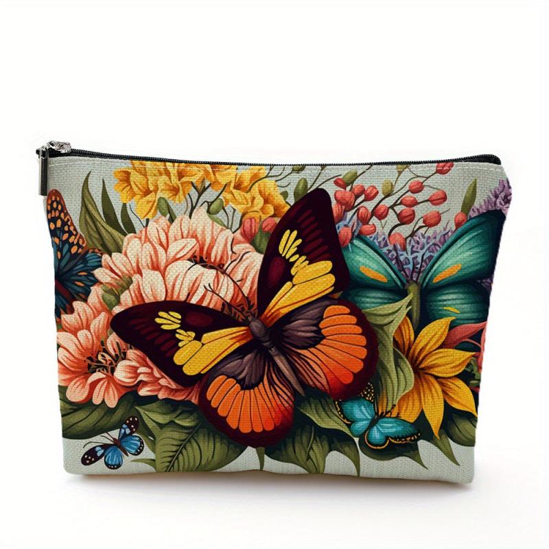 Travel Makeup Bag Cosmetic Bag Small Pouch Butterfly Print Gift For Women