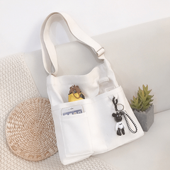 Unisex Canvas Bag Messenger Bag School Shoulder Bag Students