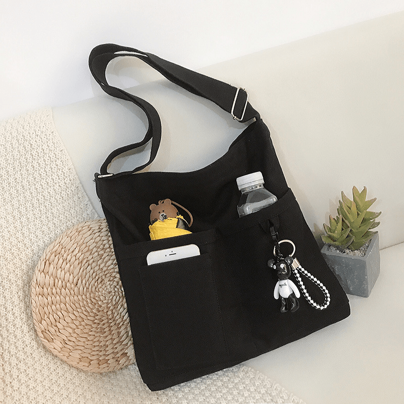 Unisex Canvas Bag Messenger Bag School Shoulder Bag Students