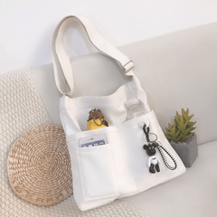 Unisex Canvas Bag Messenger Bag School Shoulder Bag Students