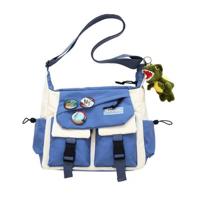 Preppy Casual Nylon Crossbody Bag Large Capacity Messenger Bag