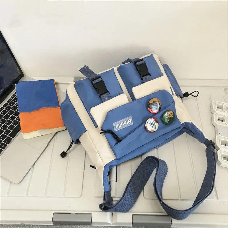 Preppy Casual Nylon Crossbody Bag Large Capacity Messenger Bag