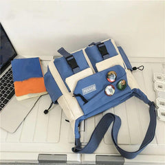 Preppy Casual Nylon Crossbody Bag Large Capacity Messenger Bag