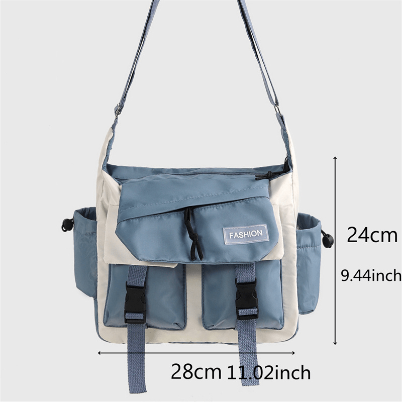Preppy Casual Nylon Crossbody Bag Large Capacity Messenger Bag