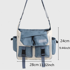 Preppy Casual Nylon Crossbody Bag Large Capacity Messenger Bag