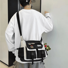 Preppy Casual Nylon Crossbody Bag Large Capacity Messenger Bag