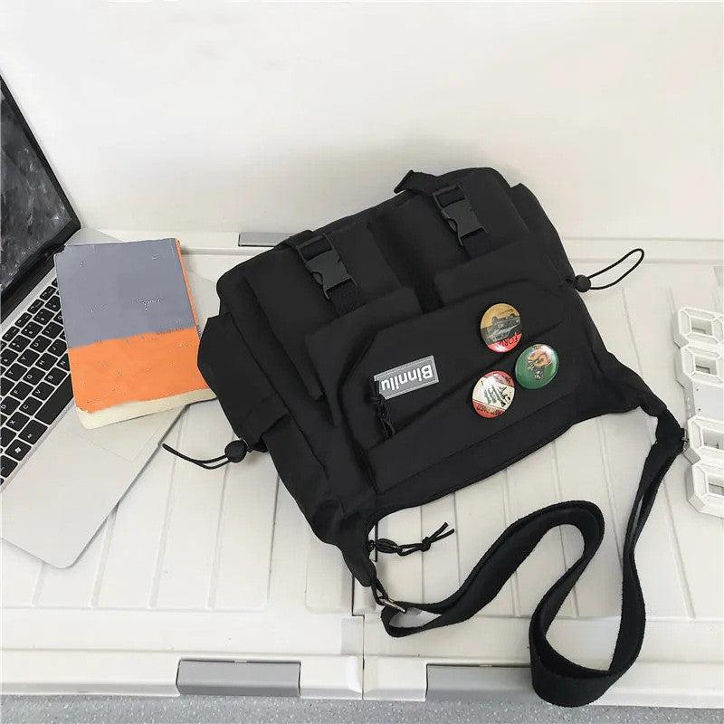 Preppy Casual Nylon Crossbody Bag Large Capacity Messenger Bag