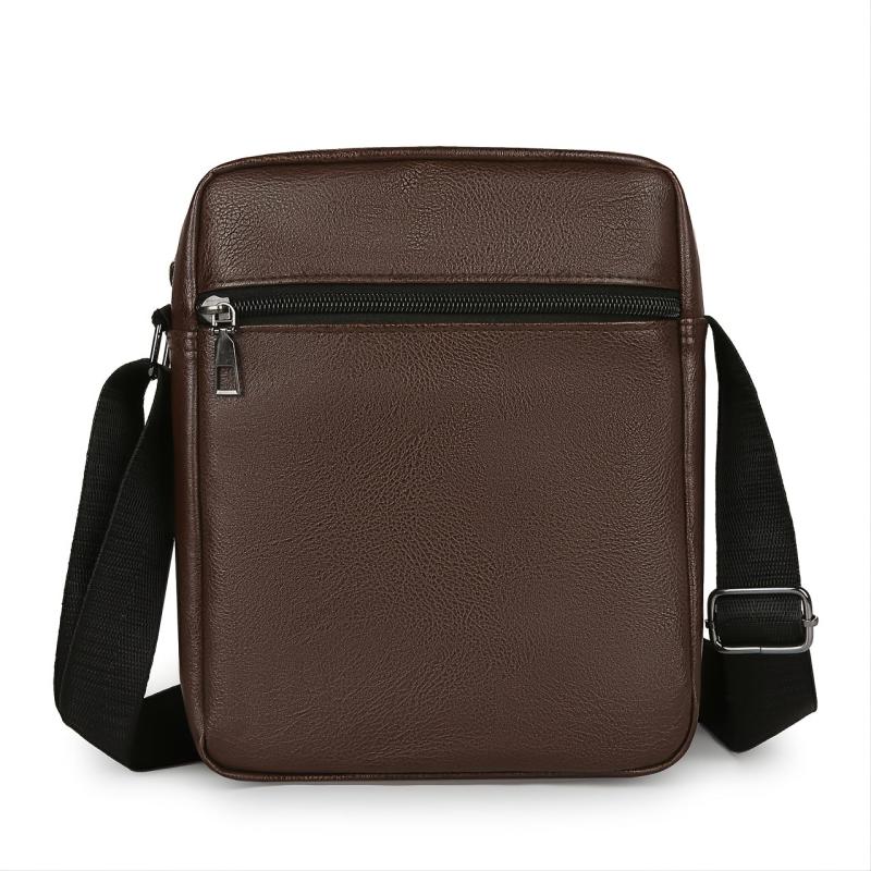Men's PU Leather Shoulder Bag Business Casual Large Capacity Backpack