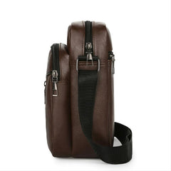 Men's PU Leather Shoulder Bag Business Casual Large Capacity Backpack