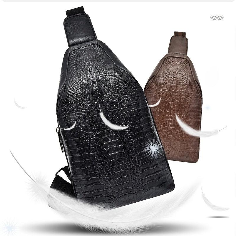 Crocodile Pattern Waist Bag Men's Shoulder Bag