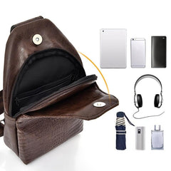 Crocodile Pattern Waist Bag Men's Shoulder Bag