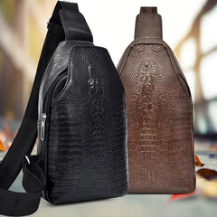 Crocodile Pattern Waist Bag Men's Shoulder Bag