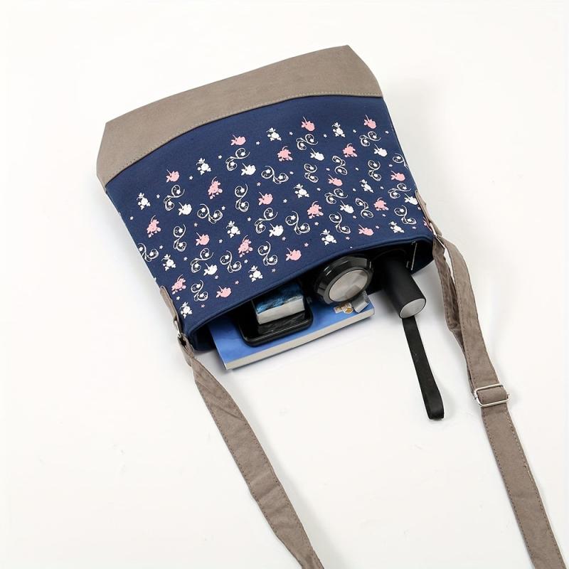 Men's Casual Floral Print Crossbody Bag