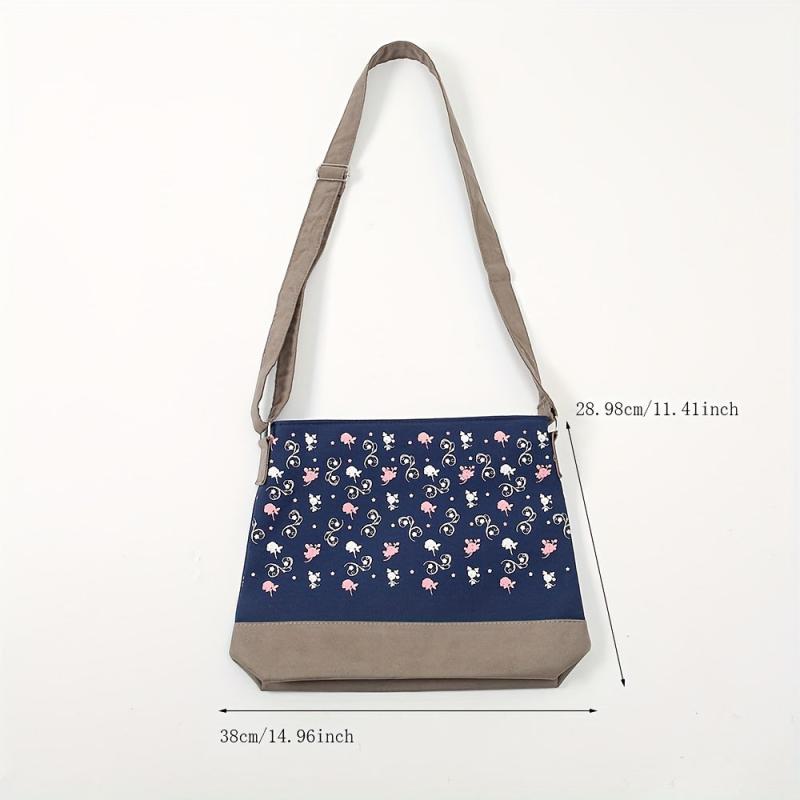 Men's Casual Floral Print Crossbody Bag