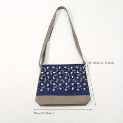 Men's Casual Floral Print Crossbody Bag