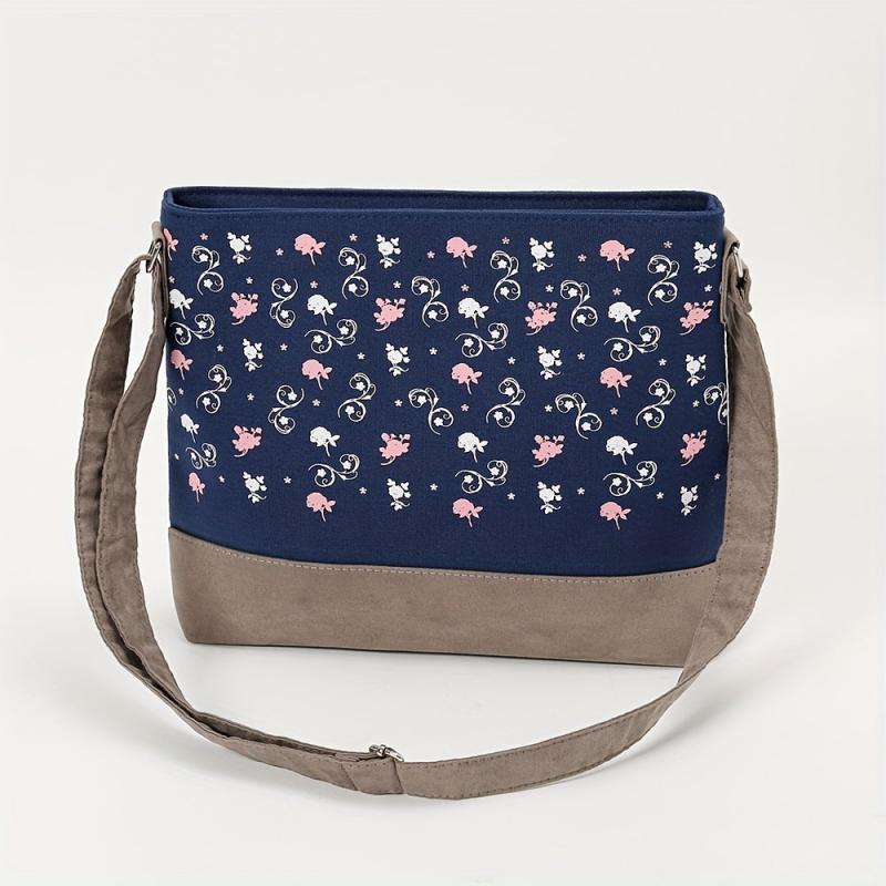 Men's Casual Floral Print Crossbody Bag