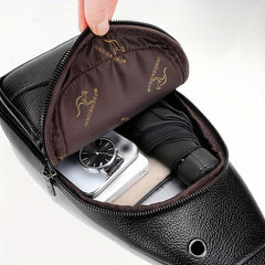 Men's PU Leather Chest Bag Business Shoulder Bag