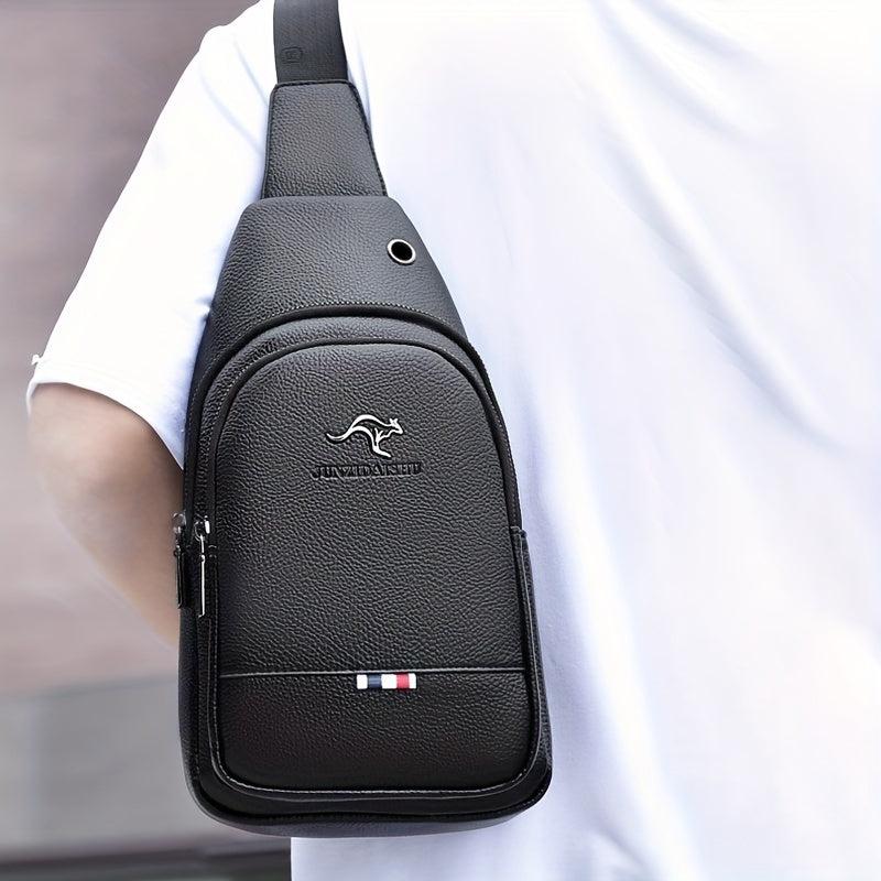 Men's PU Leather Chest Bag Business Shoulder Bag