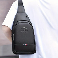 Men's PU Leather Chest Bag Business Shoulder Bag