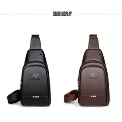 Men's PU Leather Chest Bag Business Shoulder Bag