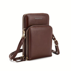 Men's PU Leather Crossbody Bag Shoulder Bag Outdoor Mobile Phone Bag