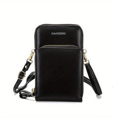 Men's PU Leather Crossbody Bag Shoulder Bag Outdoor Mobile Phone Bag