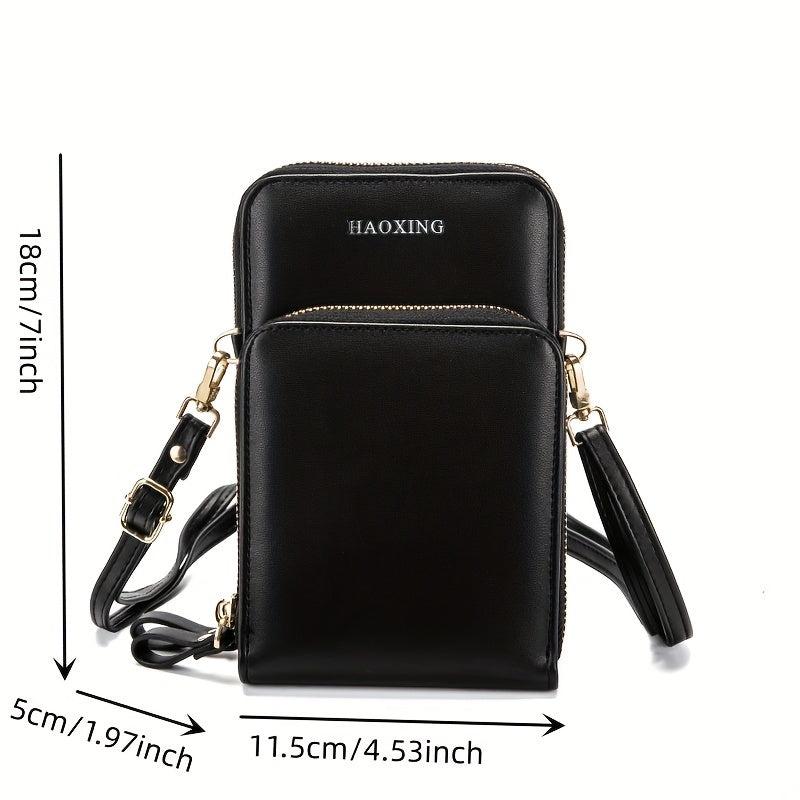 Men's PU Leather Crossbody Bag Shoulder Bag Outdoor Mobile Phone Bag