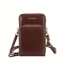 Men's PU Leather Crossbody Bag Shoulder Bag Outdoor Mobile Phone Bag