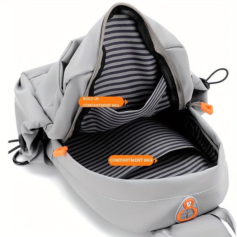 Men's Nylon Crossbody Chest Bag Multifunctional Sling Bag