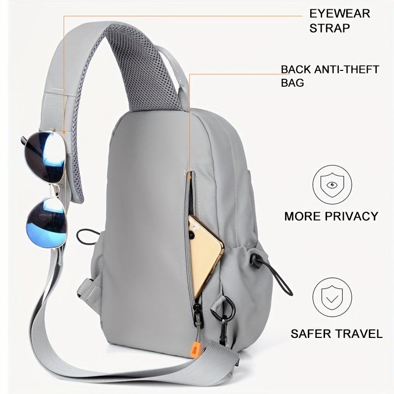 Men's Nylon Crossbody Chest Bag Multifunctional Sling Bag