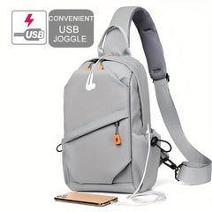 Men's Nylon Crossbody Chest Bag Multifunctional Sling Bag