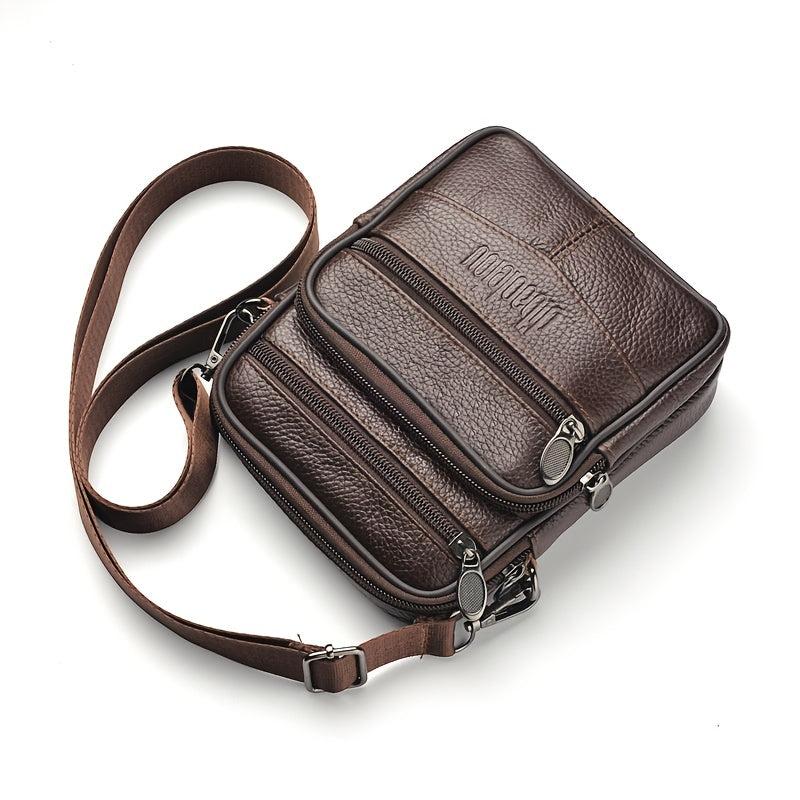 Men's Leather Crossbody Bag Multifunctional Shoulder Bag Briefcase