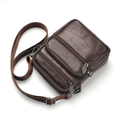 Men's Leather Crossbody Bag Multifunctional Shoulder Bag Briefcase