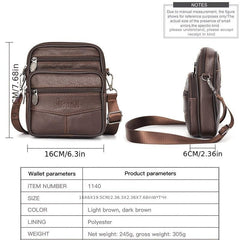 Men's Leather Crossbody Bag Multifunctional Shoulder Bag Briefcase