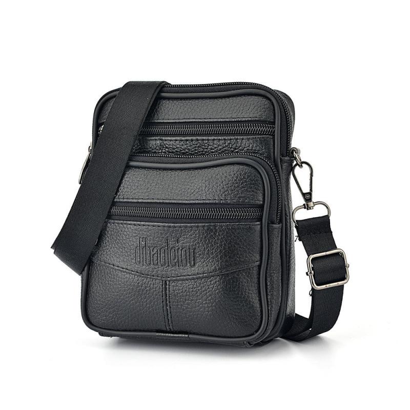 Men's Leather Crossbody Bag Multifunctional Shoulder Bag Briefcase